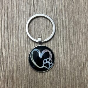 Kľúčenka čierna labka & srdce